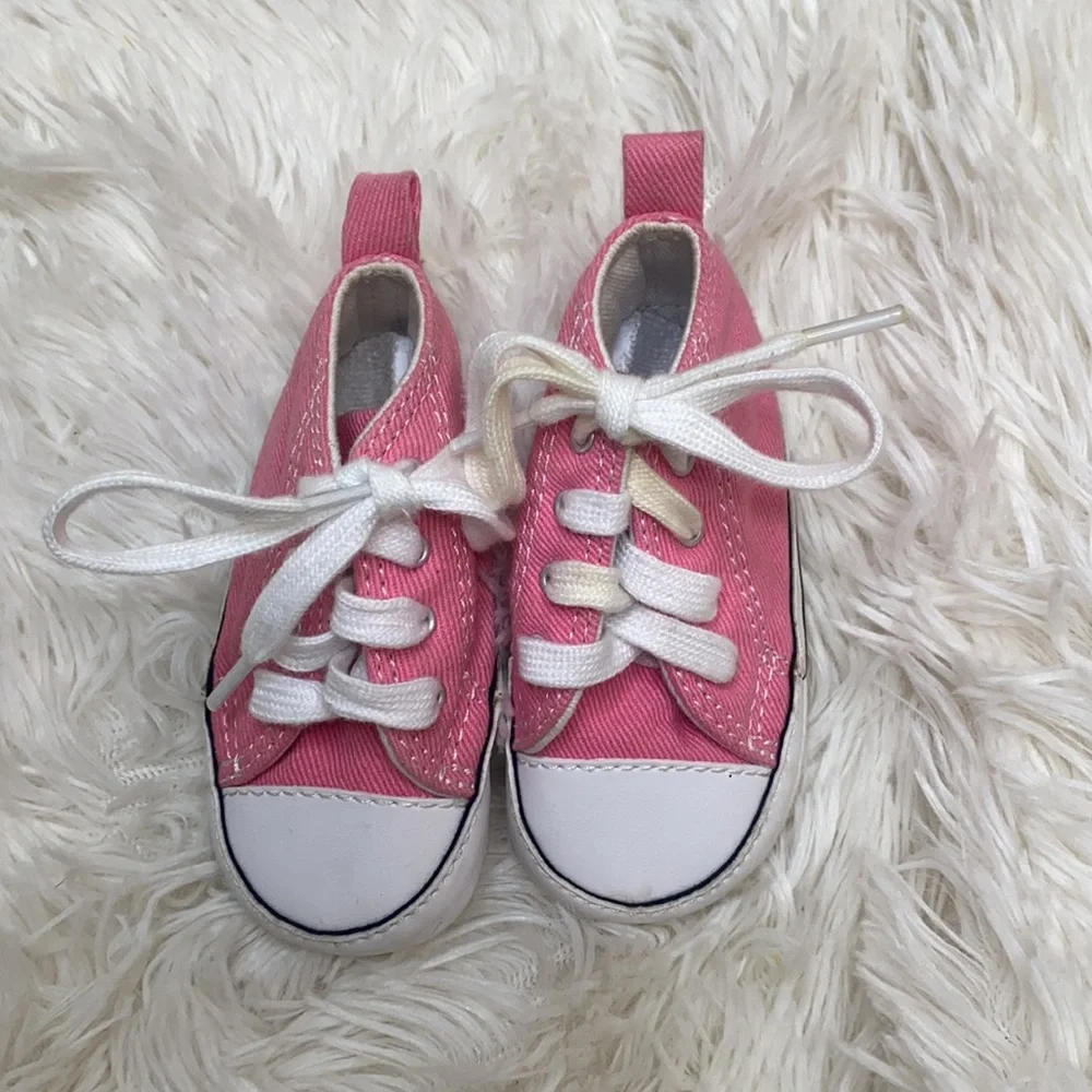 Converse Baby Girl Pink High Top Sneakers Size 2